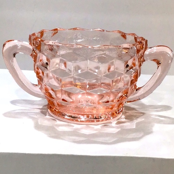 Pink Jeannette Cubist Creamer & Sugar, Perfect! - Picture 4 of 8